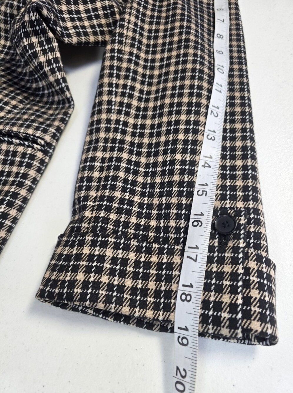 Black Label by Evan-Picone Houndstooth Open Front Blazer Jacket M - Picture 7 of 10